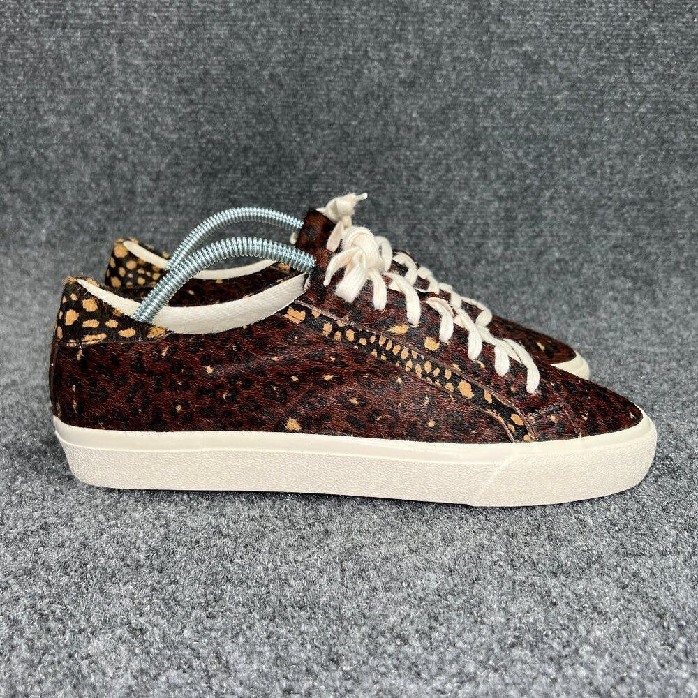 Madewell Sidewalk Sneakers Women's 10 Brown Painted Leopard Colorblock Calf Hair